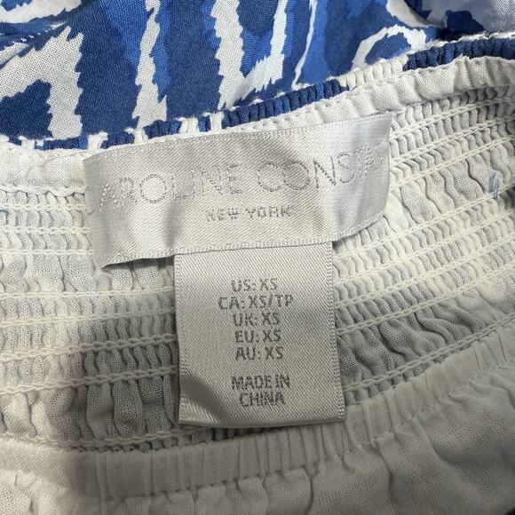 Caroline Constas Tiered Long Maxi Dress Tribal Print Size XS V Neck Sleeveless - Picture 8 of 11